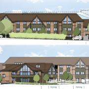 Views from the north (top) and south of the revised design for the nursing home.