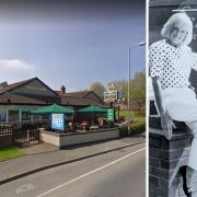 Actress Sally Whittaker (right) was on hand to pull the first pint at the Canny Brook Inn. Left: The Grandstand. Pictures: Google Maps/Hereford Times