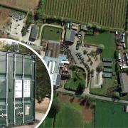 An aerial view of The Hop Pocket (from Google) showing some of the storage containers in place.