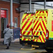 Ambulances outside Hereford County Hospital's A&E department on Tuesday, January 3