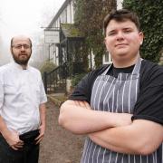 Young chef, Owen Hanson-Green (right) and chef patron of the Riverside Inn, Andy Link. Picture: Rob Davies