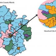 map of Herefordshire Council ward election results, May 2023