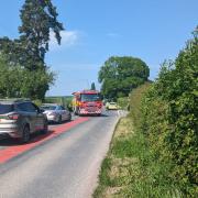 Emergency services at the scene of a crash in Dormington