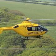 The electricity helicopter was flying over Ross-on-Wye