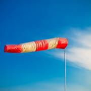 A windsock blowing in the wind