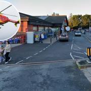 An air ambulance was called near to Tesco in Ledbury