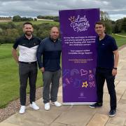 At the Herefordshire Golf Club are (l-r) Rob Silcox, Matt Davies and Ian Morris from The Little Princess Trust.