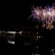 Fireworks over Hereford Rowing Club to mark Bonfire Night