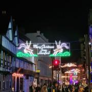 The lights are shining in Hereford's Widemarsh Street
