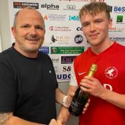 Nathan Chowns-Higgs was man of the match after scoring twice in Hereford Pegasus’ win over Highworth Town