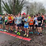 Runners prepare to start the Hereford Couriers 10-kilometre road race event