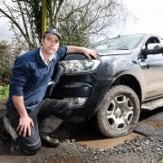 Oli Whittall is unimpressed with repairs to a pothole0ridden road near his home