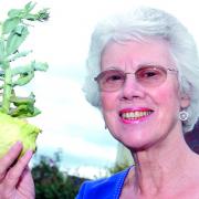 Patricia Bott with her cabbage.