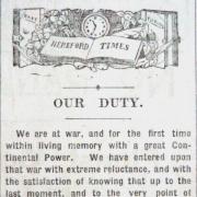 Hereford Times comment: August 8 1914.