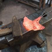 Ferrous 2017  â Gingko leaf still hot from the forge.