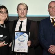 National Retailer of the Year: winner Wilko Retail Ltd. From left: Louise Blenkinsop, Shane Willis and Chris Wardman from Hereford Retail Security. Picture by David Griffiths 05102017