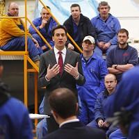 Labour Leader Ed Miliband during a visit to Griffon Hoverwork in Southampton