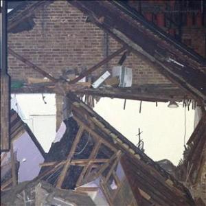 The scene of the explosion in  Stanley Road South Harrow, where a man died