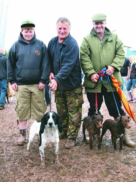 Charlie and Will Kibble with Scooby the dog and Dave Grundy with Fudge and Junior. Picture by Event Photo Pro.