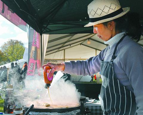 Pancakes with world flavourings available on the Castle Green.