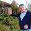 Carlos Felices next to the barn at the centre of the planning row. Picture by James Maggs.