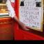 George Emond of Halliwells Selkirk, in the Scottish Borders, puts up his posters advertising local butchers as the horsemeat scandal continues