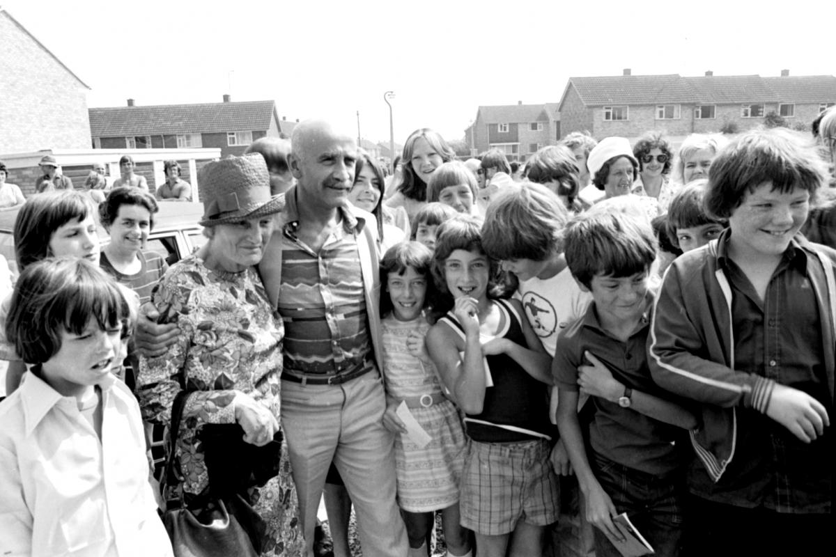 Actor Warren Mitchell, better known as opinionated comedy character Alf Garnett, was in the city to open a new housing estate in Whitecross. The star of In Sickness and in Health met those moving into the new homes off
Westfaling Street in July, 1975.