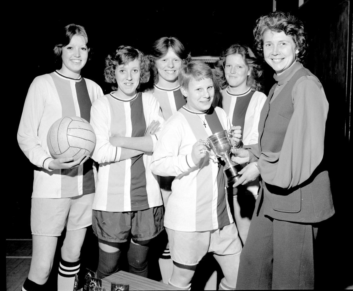 Tupsley Youth Club girls 5-a-side football team. May 1976.
