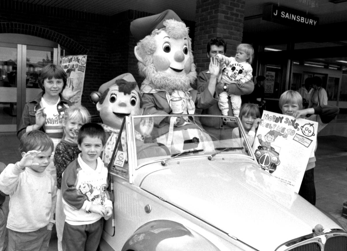 Noddy and Big Ears pay a visit to J Sainsbury in Hereford, September 1988.