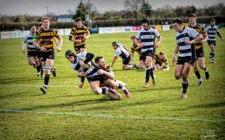 Charlie Grimes scored four tries for Luctonians as they beat Dudley Kingswinford