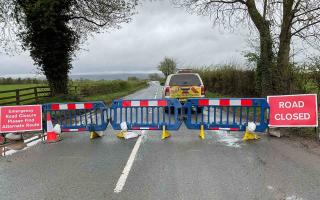 The B4352 is closed in Madley