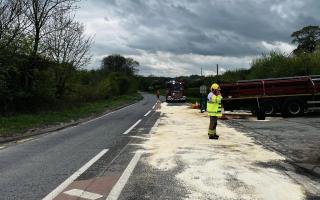Firefighters were called to the A465 outside Pontrilas Sawmills
