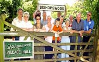 Chairman of Bishopswood Village Hall committee Christine Puzey (third left) with fellow villagers