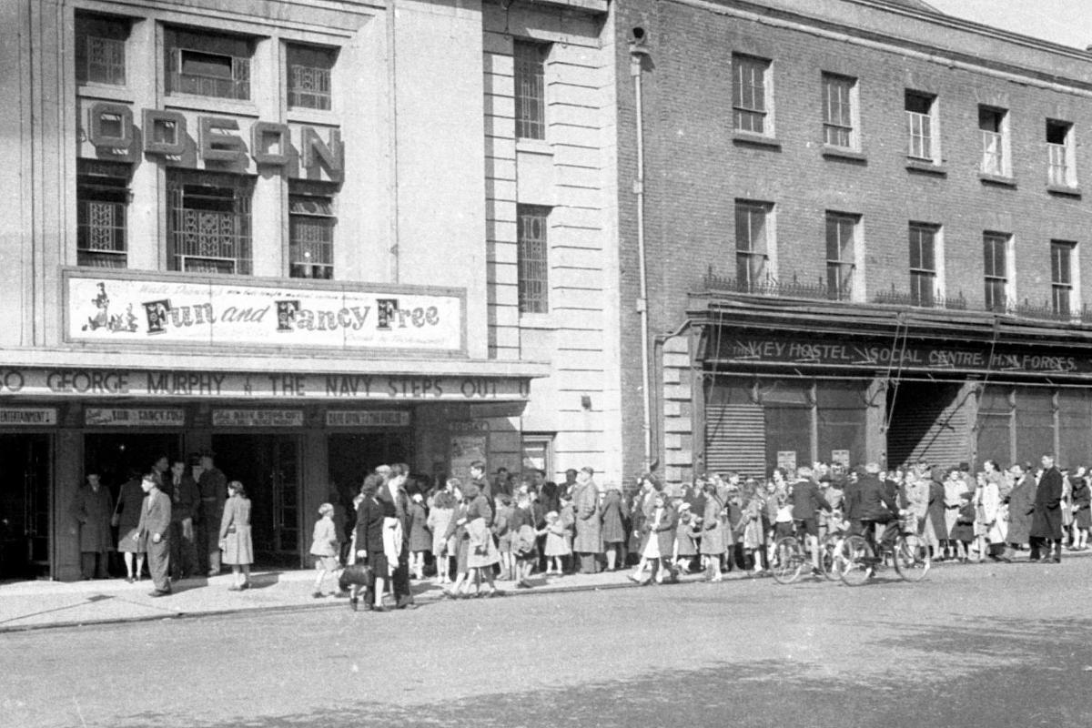 The Odeon Cinema in High Town, Hereford photographed in 1948.