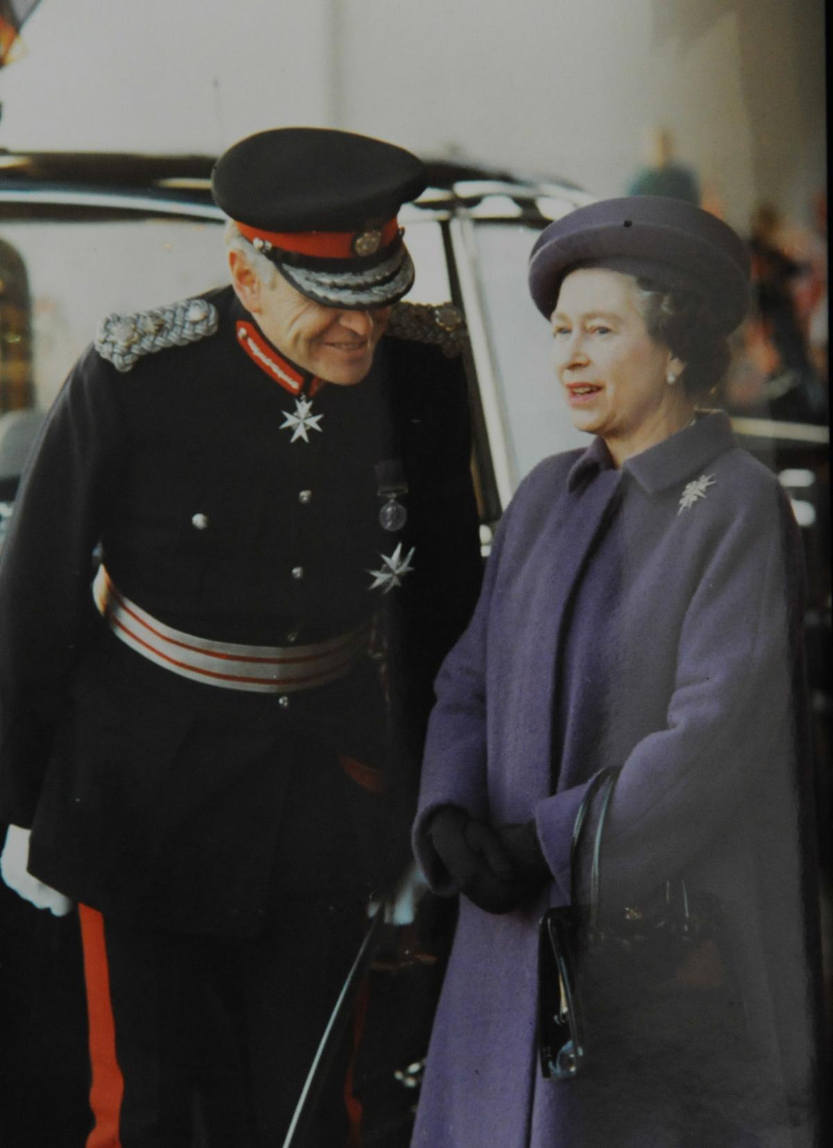 Chatting to Lord Lieutenant Sir Thomas Dunne in 1987