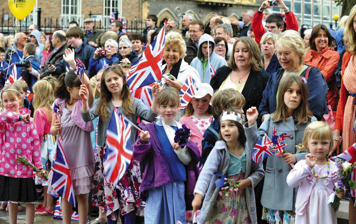 Waiting for the Queen to arrive in Hereford in 2012