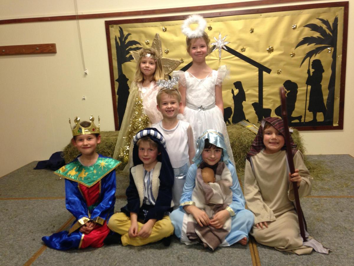 Lugwardine Primary - The play is called It's a Party about following the progress of the angels as they delivered different types of invitation to the varied guests on their invitation list, to join in the birthday party of all time
