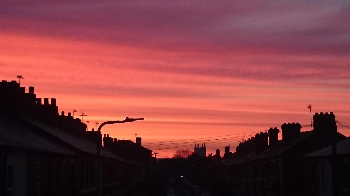 Sunrise looking down Cotterell Street by Crista Gaunt.