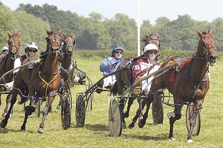 David Bevan wins the afternoon's second harness race riding Ithon Darfydd.