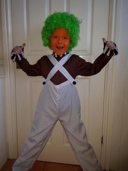 Riley Price dressed up as an Oompa Loompa