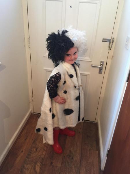 Lola Woolley dressed as Cruella