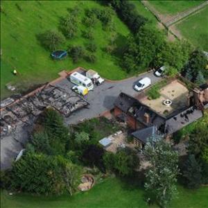 An aerial view of the country estate in Maesbrook, near Oswestry, Shropshire