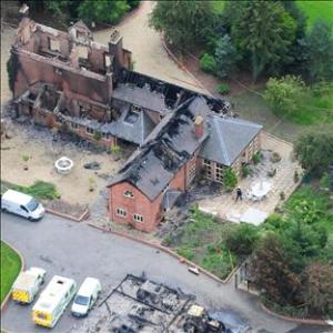 An aerial view of the country estate in Maesbrook, near Oswestry, Shropshire