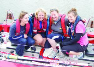 4 The Ocean Angels (left to right): Amy Green, Sarah Duff, Fiona Waller and Jo Jackson are busy training for the first Indian Ocean Rowing Race next A