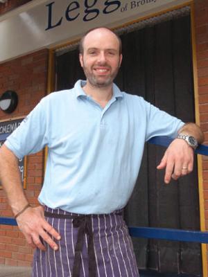 Bromyard butcher Anthony Legge, who lost five stone in three months after deciding he needed to take drastic measures to combat obesity. 092704-1. Picture by James Maggs.