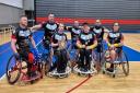 Hereford Harriers celebrate winning the Wheelchair Challenge Trophy
