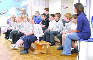 The children during choir practice at Blackmarston School.
