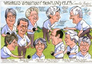The Weobley and District Bowling Club first formed in 1947.
In his delightful picture Peter Manders has portrayed members of the club committee during a recent game.

