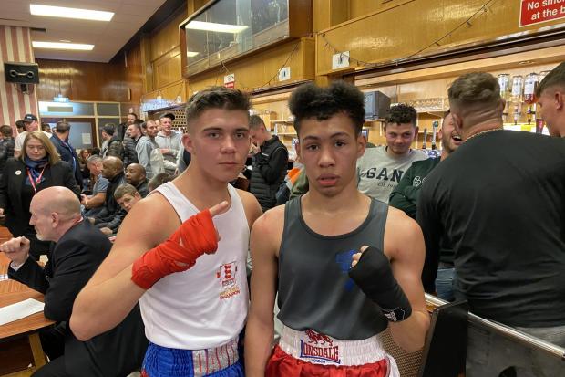 Midland Counties Champion youth boxer David Smith (left) won his fight