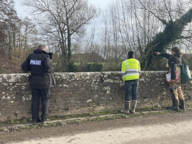 Hereford Times: West Mercia Police and the Environment Agency were collecting evidence in December 2020